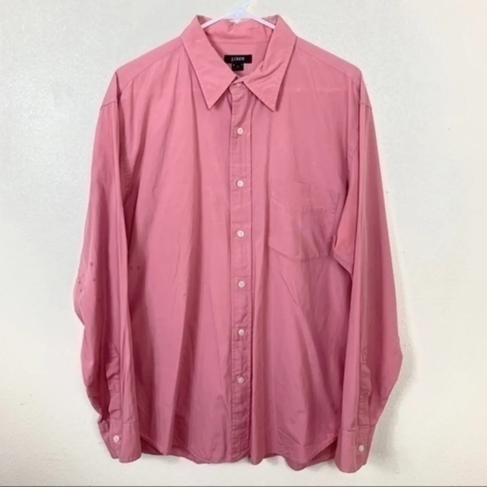 J.Crew Men’s shirt Red casual buttons down sz L